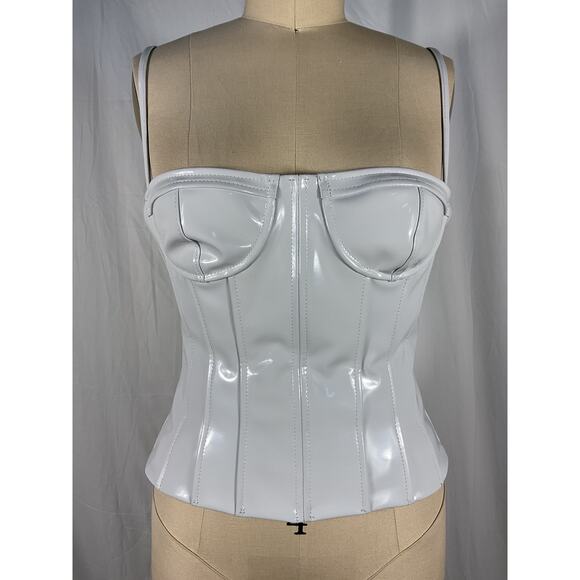 Laquan Smith Patent Leather Bustier Top - Size M - Picture 2 of 7